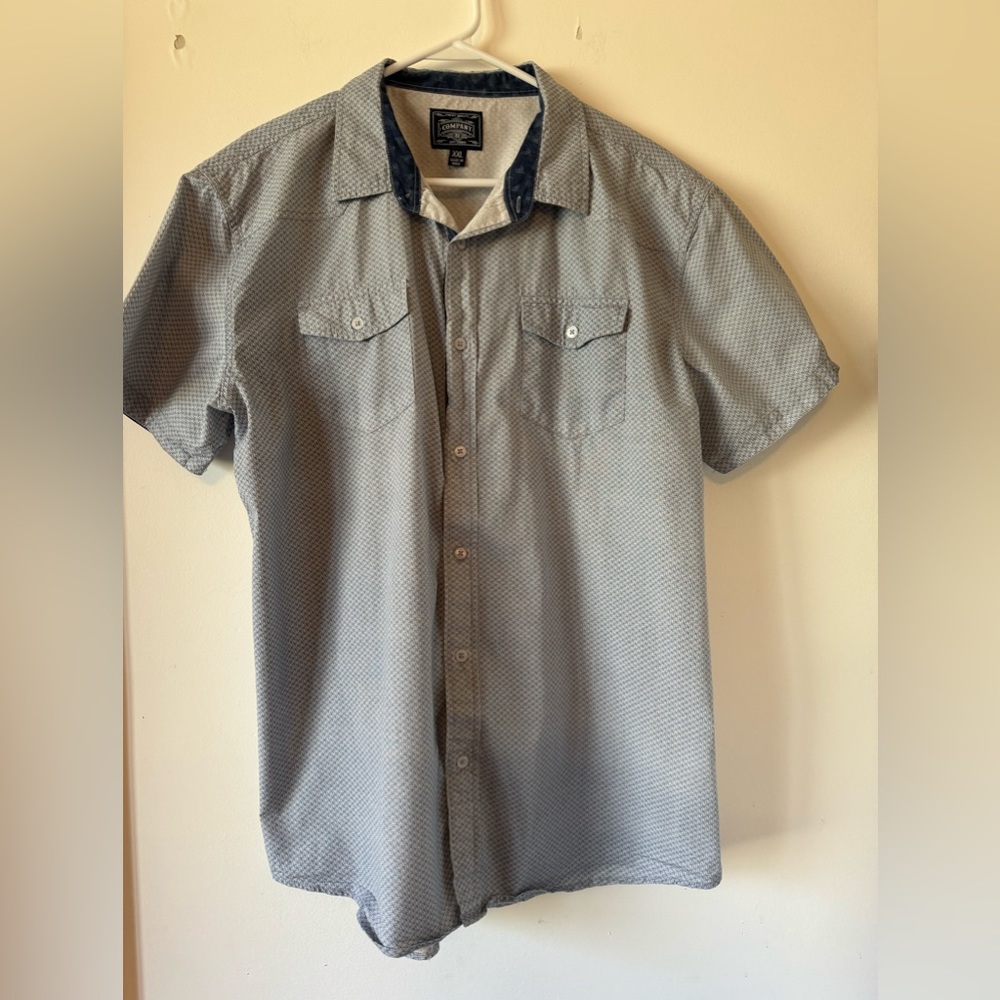 Company 81 men’s short sleeve button down shirt blue size XXL pockets